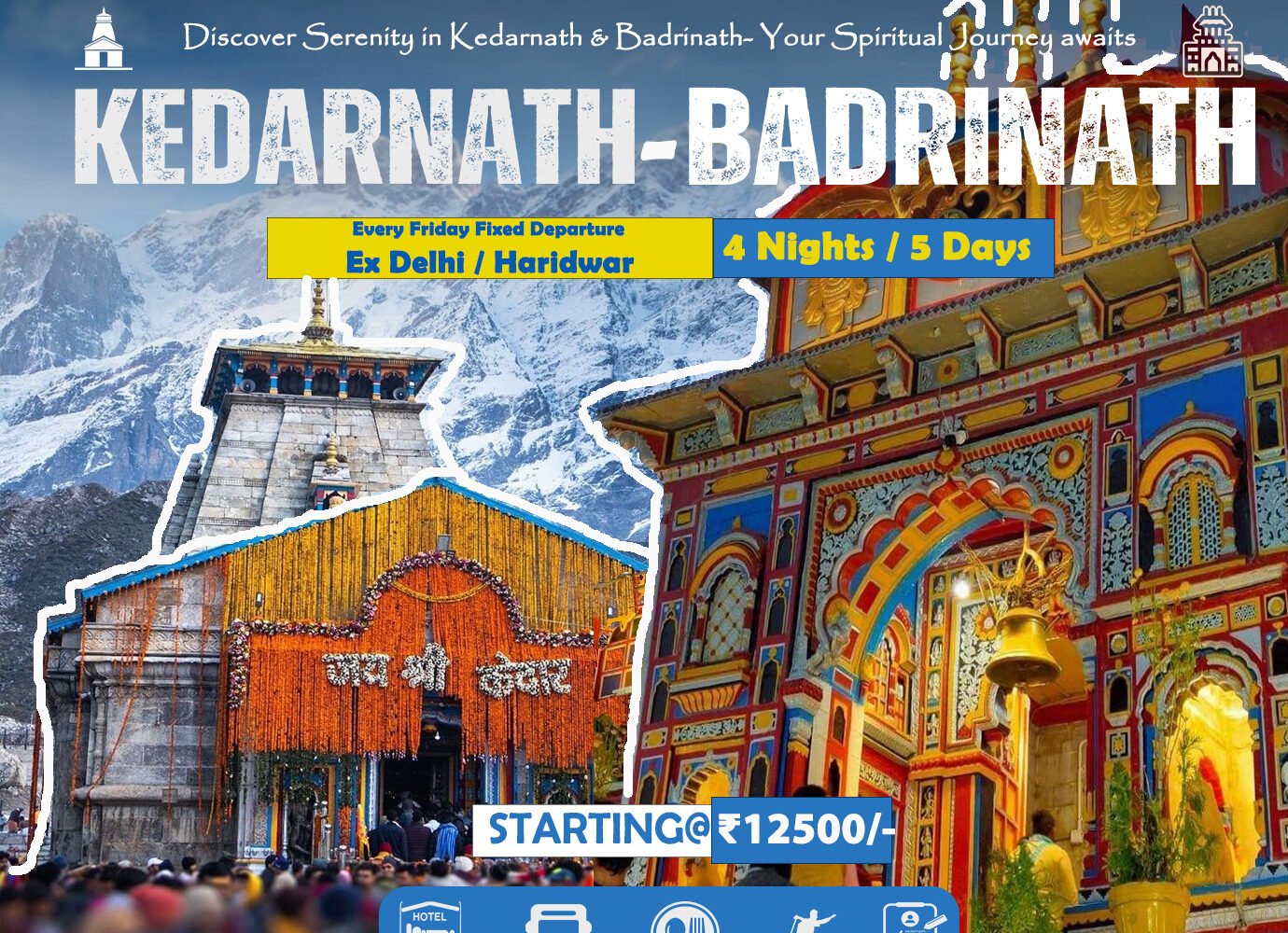 Do Dham tour package, Kedarnath badrinath tour package