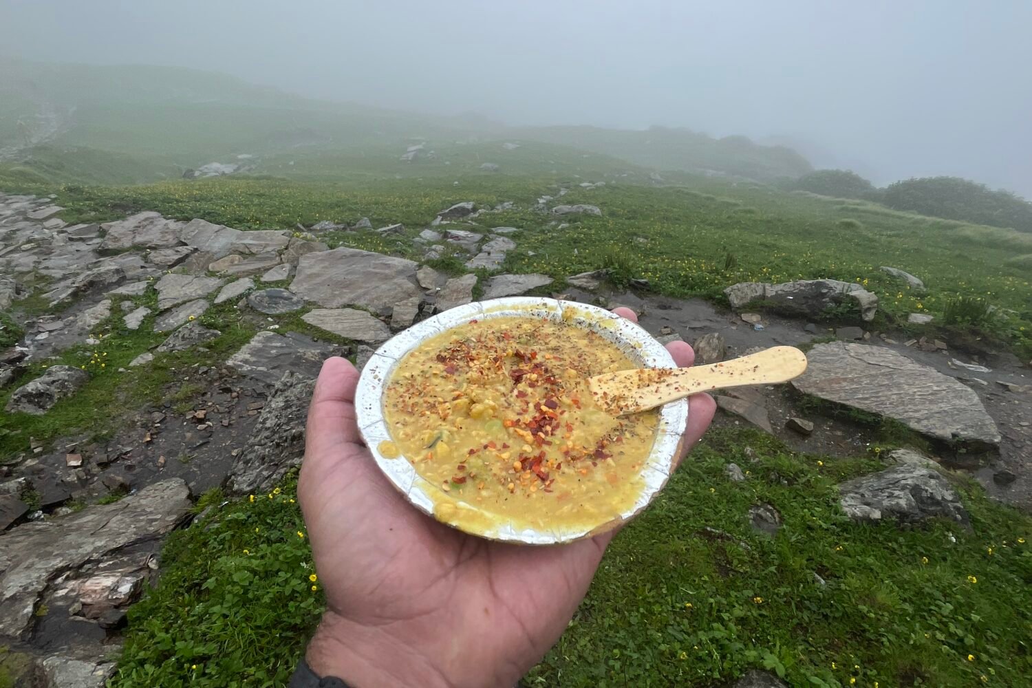 Cooked Breakfast in Rudrnath Trail